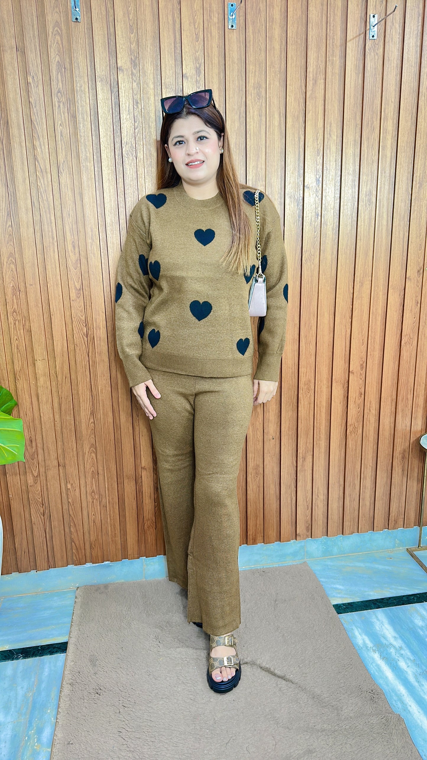 Heart Woolen Coord Set