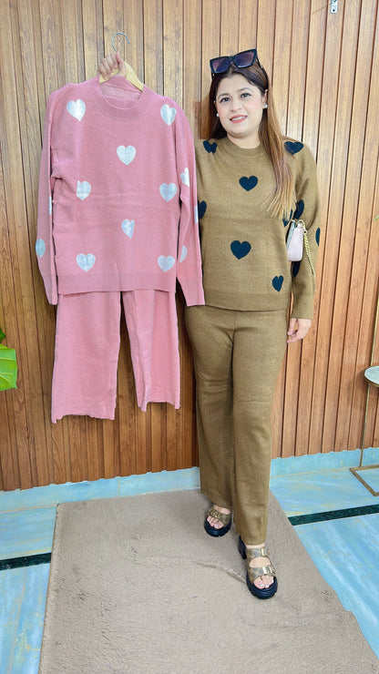 Heart Woolen Coord Set
