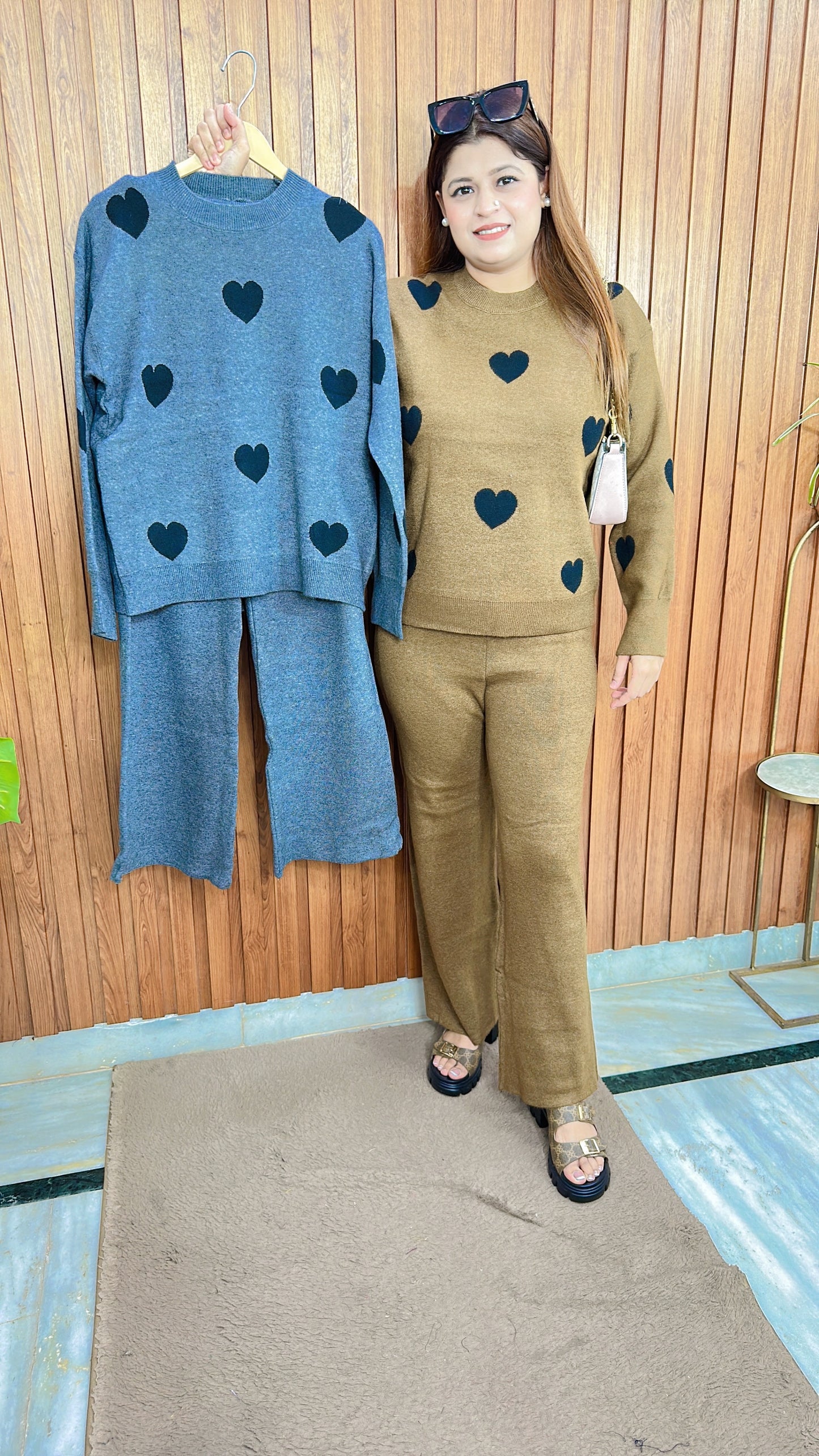 Heart Woolen Coord Set