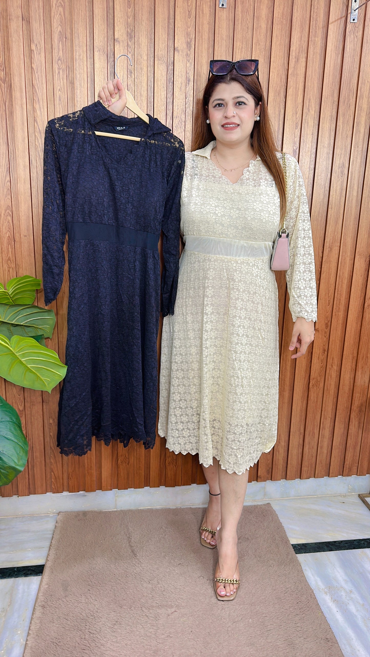 Knee Length Net Dress