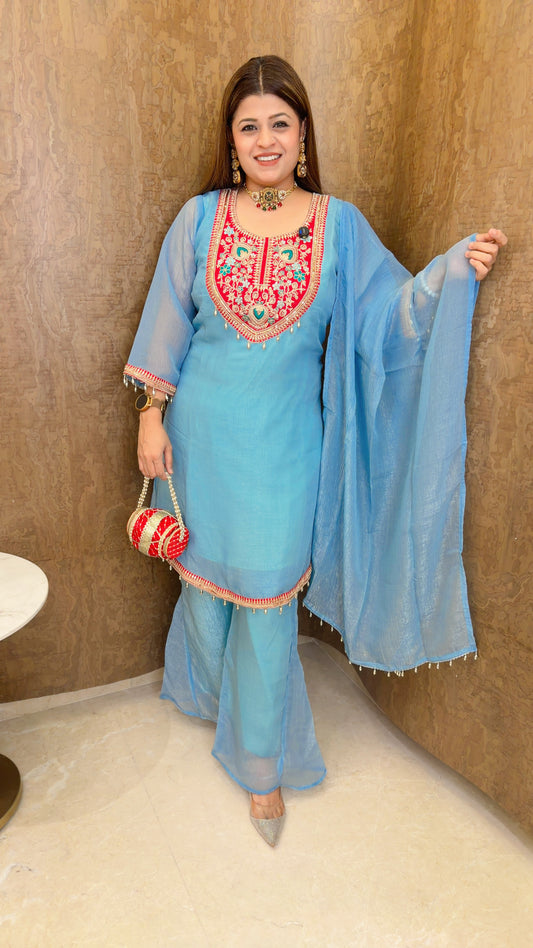 Blush noor Premium three piece suit set