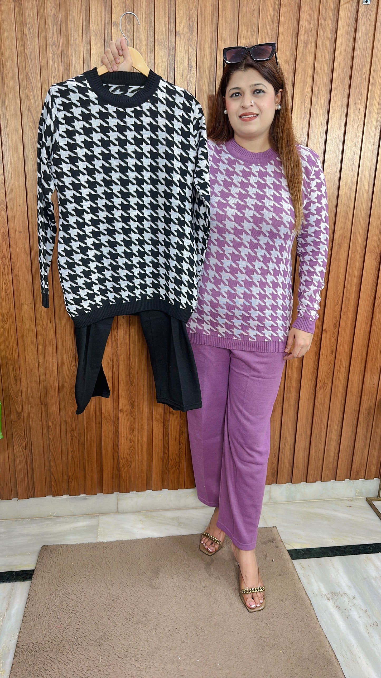 Box Woolen Winter Coord Set