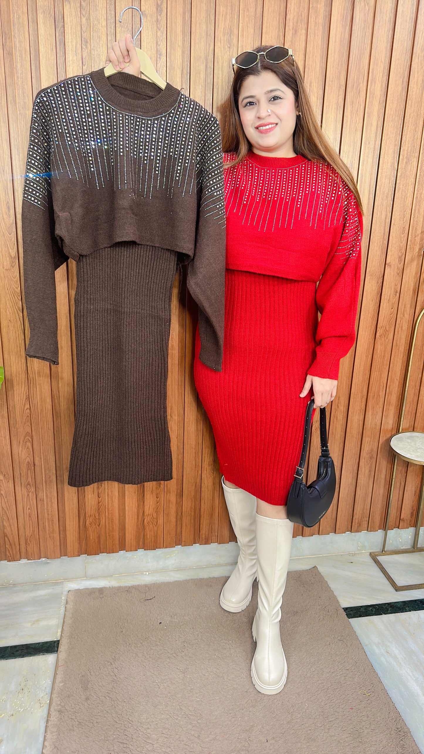 Rime Stone Knitted Dress