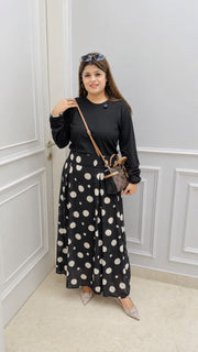 Polka bow skirt set