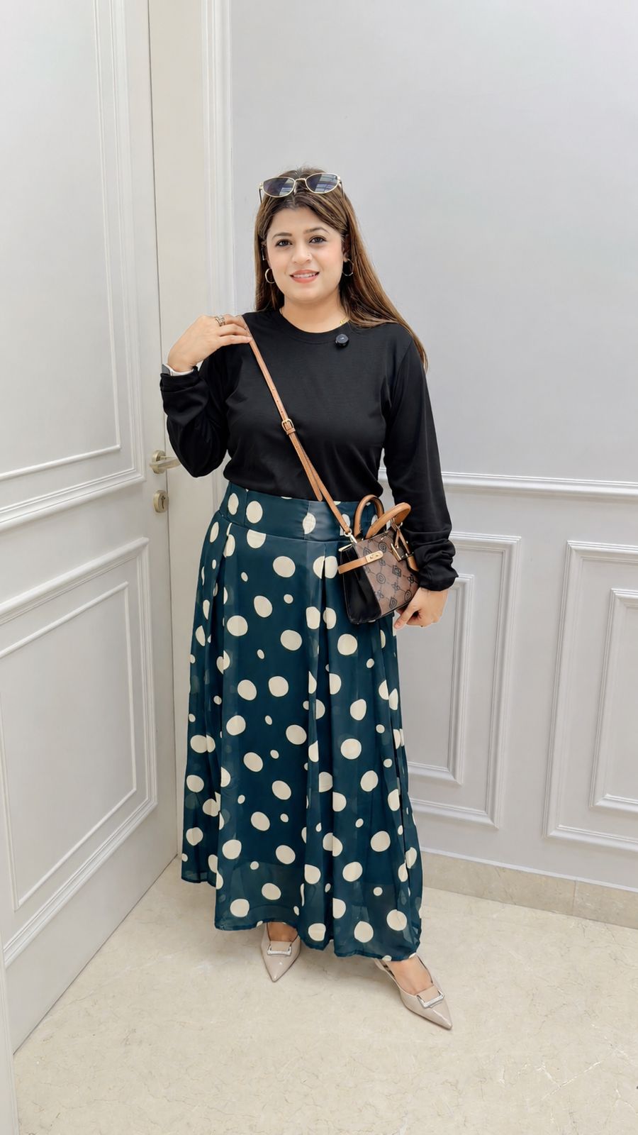 Polka bow skirt set