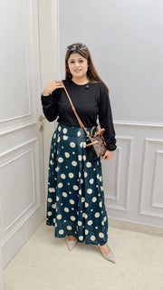 Polka bow skirt set