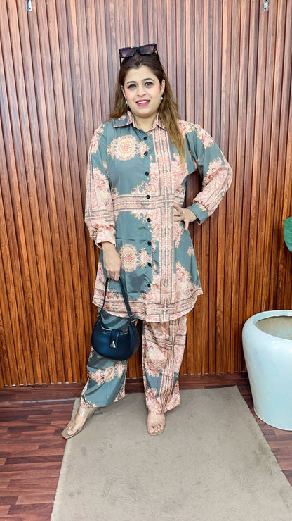 Digital Print silk Coord set