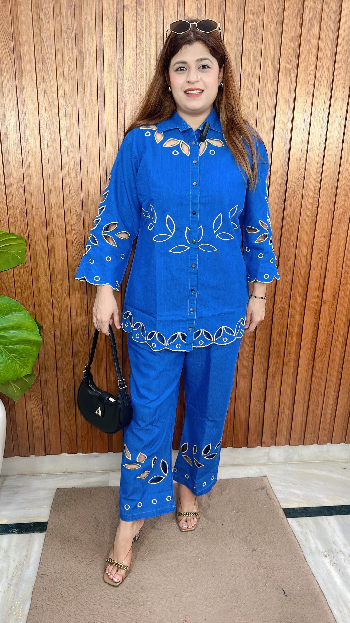 Applique Work Denim Coord set