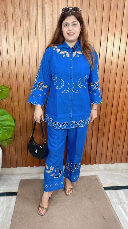 Applique Work Denim Coord set