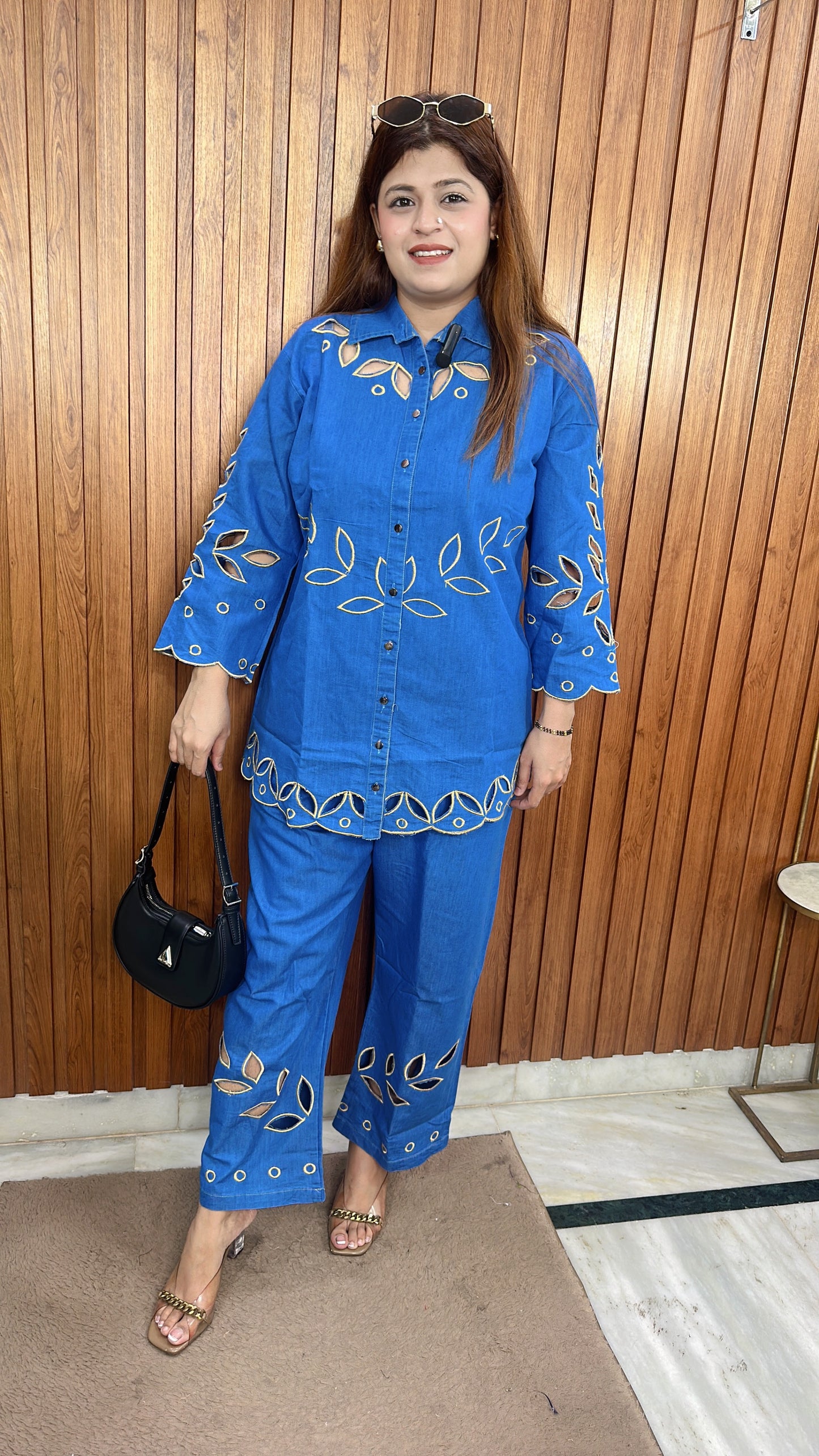 Applique Work Denim Coord set