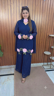 Polka Flower Three Piece Suit set