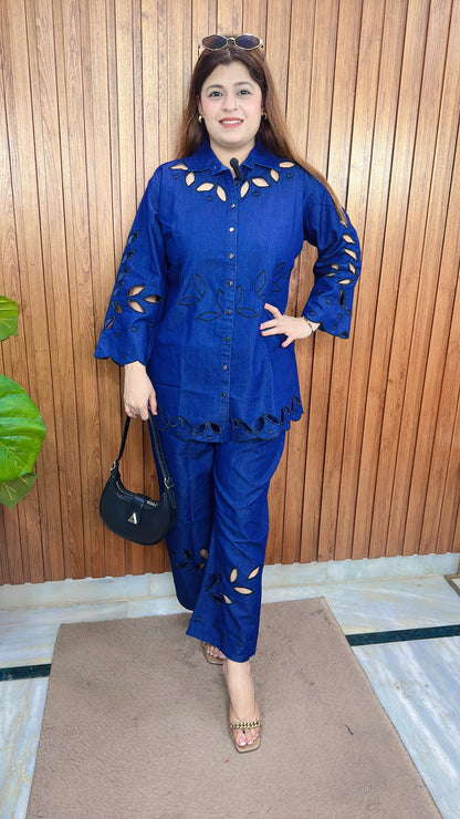 Applique Work Denim Coord set