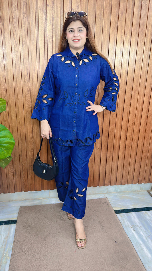 Applique Work Denim Coord set