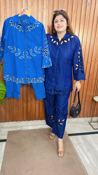 Applique Work Denim Coord set