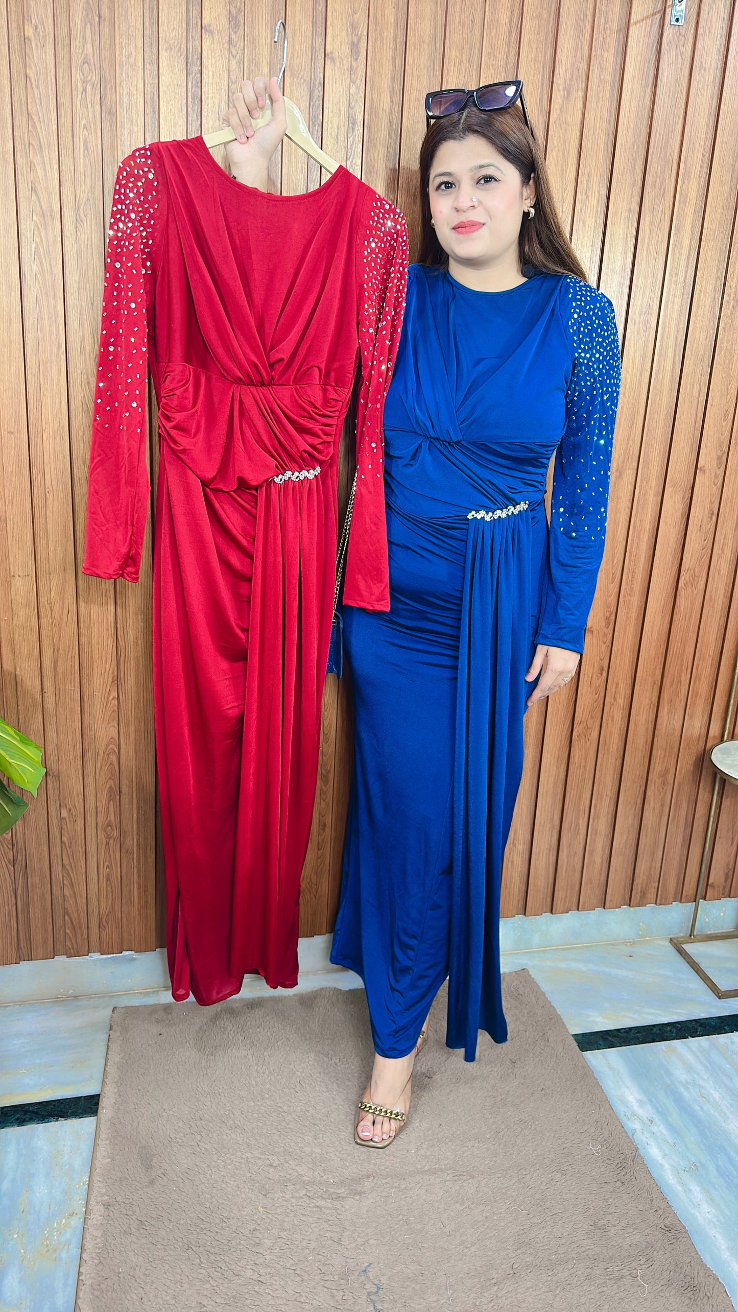 Glam Lycra drape Dress