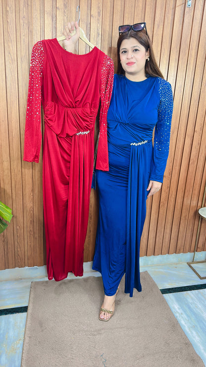 Glam Lycra drape Dress