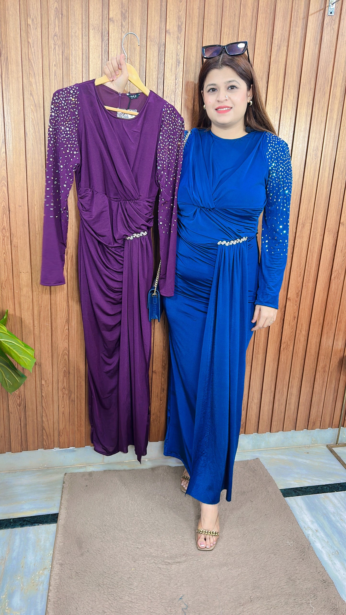 Glam Lycra drape Dress