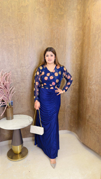 Shimmer  v Neck cocktail dress