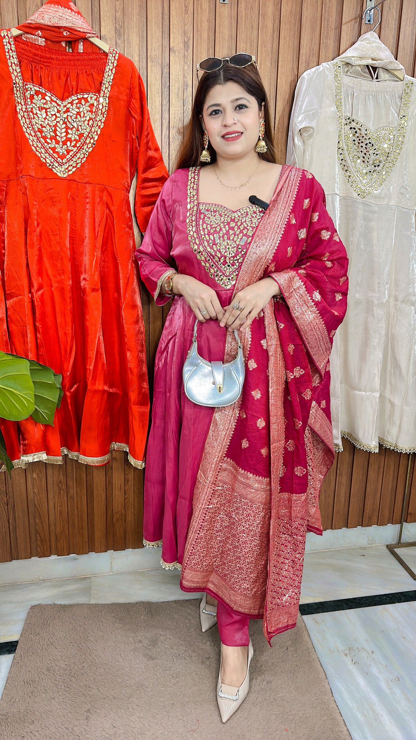 Premium Design Shimmer Cotton Anarkali Suit