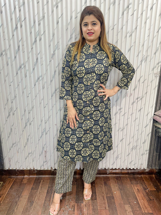 Floral Kantha Kurta set