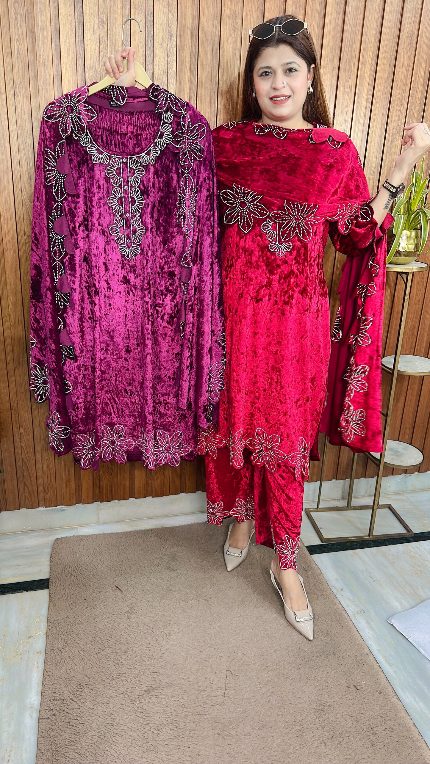 Pakistani Zari Crush Velvet Premium Suit