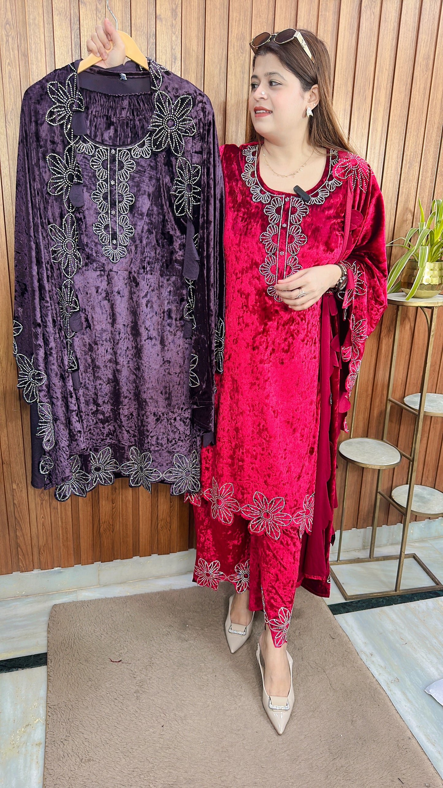 Pakistani Zari Crush Velvet Premium Suit