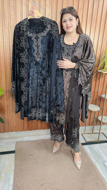 Pakistani Zari Crush Velvet Premium Suit