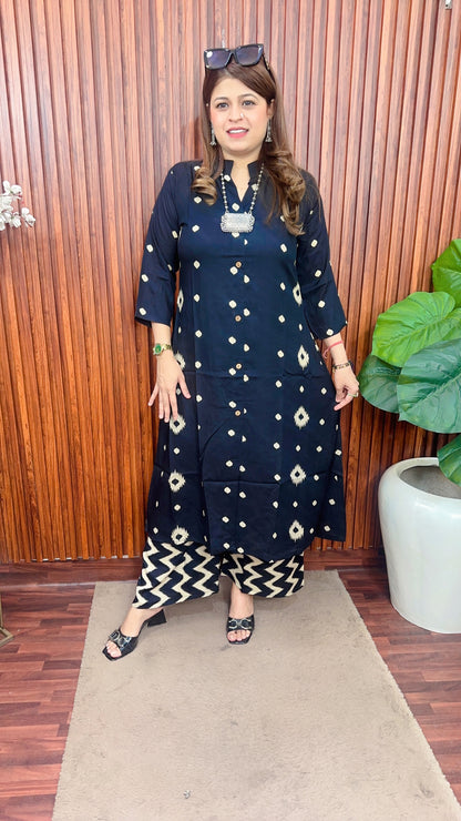 A line cotton kurta set
