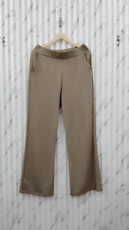 Classic Ribbed Pants With Pocket