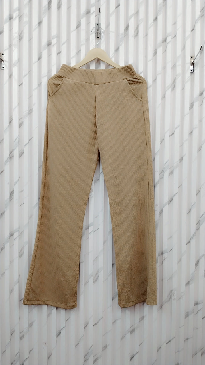 Classic Ribbed Pants With Pocket