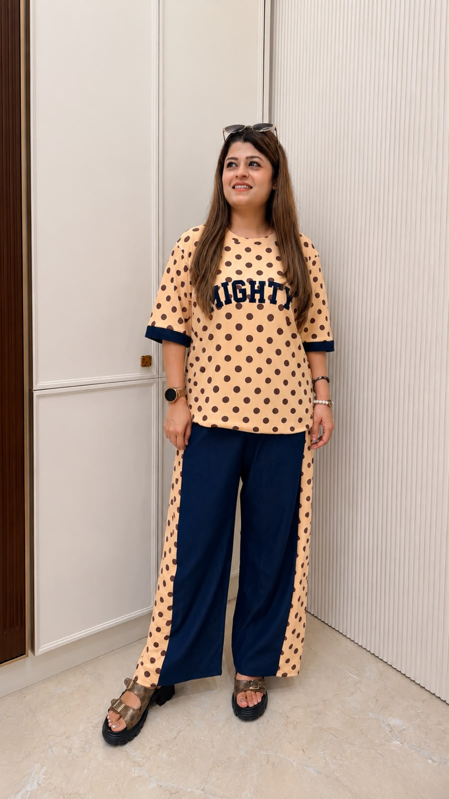 Polka denim two piece coord set