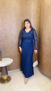 Shimmer  v Neck cocktail dress