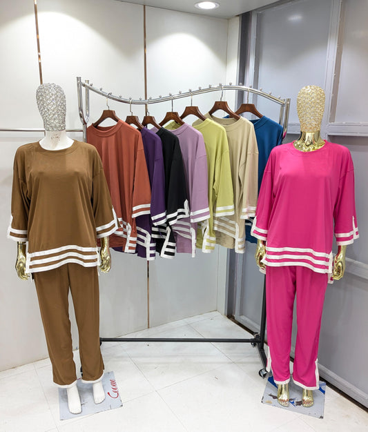 Airport look Ribbed cotton Coord set