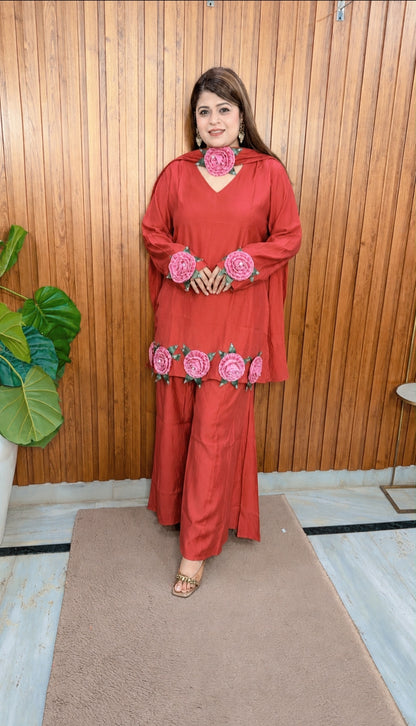 Organza Flower Three Piece Set