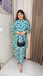 A line pure cotton coord set with belt