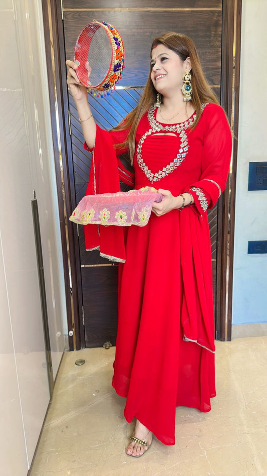 Karwa chauth special Anarkali suit