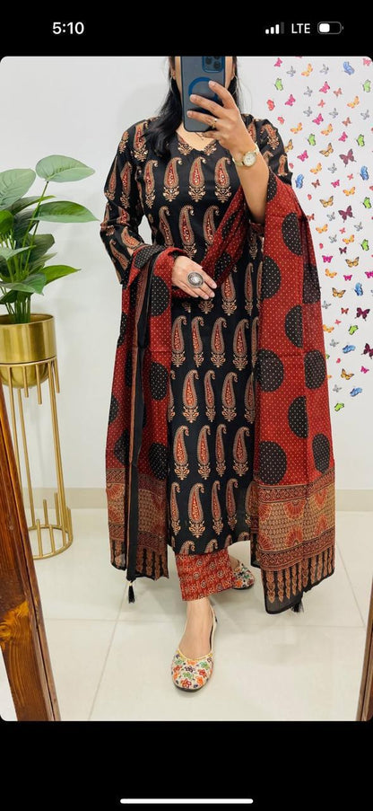 Block print Pure cotton suit
