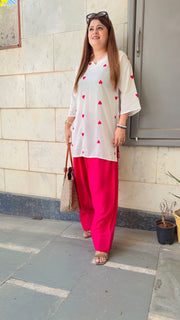Heart Embroidery Farshi Two Piece Set