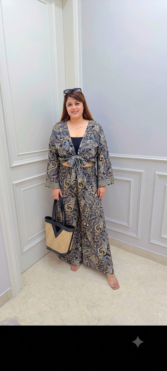 Knot China Silk Two Piece Coord Set