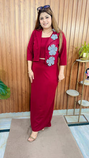 Premium Flower Imported Lycra Skirt Set