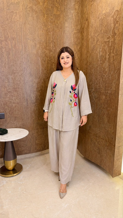 Tulip Flower Cotton Linen Coord Set
